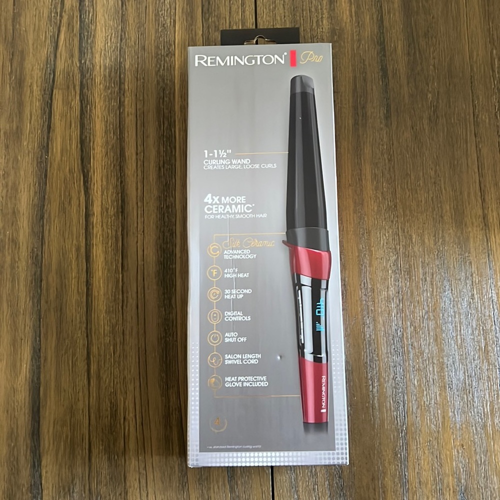 NIB Silk Ceramic Wide Styling Wand 1 1/2  Curling Wand NEW